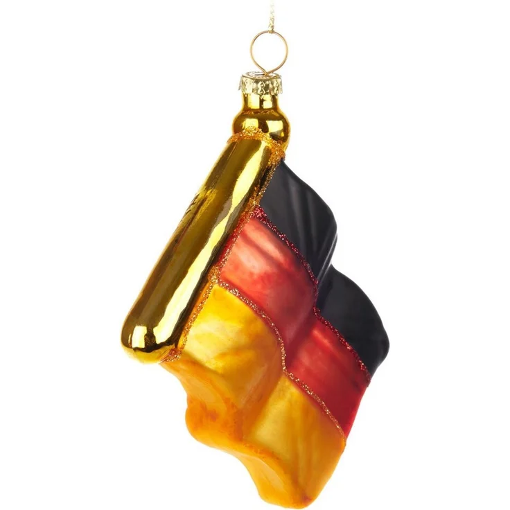 BRUBAKER Weihnachtsbaumkugel Flagge Deutschland - Handbemalte Weihnachtskugel aus Glas - Baumkugel (1 St), - Schwarz Rot Gold Deutsche Fahne - Christbaumschmuck - Deko Anhänger