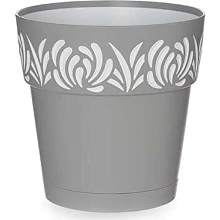 Selbstbewässernder Blumentopf Stefanplast Gaia Grau Weiß Kunststoff 15 x 15 x 15 cm