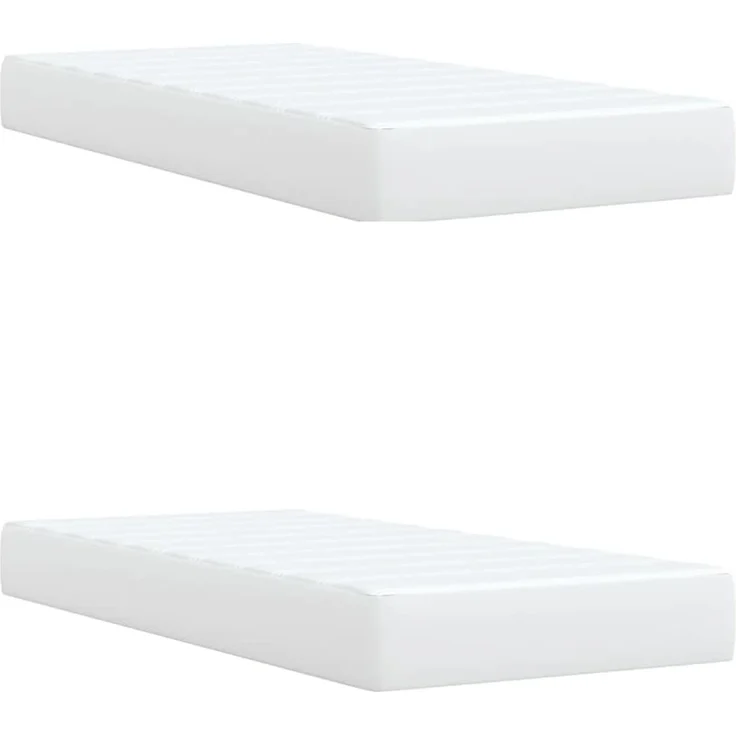 vidaXL Boxspringbett mit Matratze Weiß 200x200 cm Kunstleder 3288437 – Bild 9