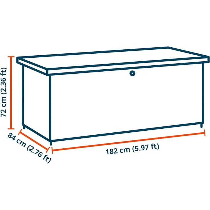 GFP PRIMEYARD® Gartenbox 182 x 84 x 72 cm Aufbewahrungsbox Auflagenbox Gartentruhe Metall anthrazit wasserdicht – Bild 2