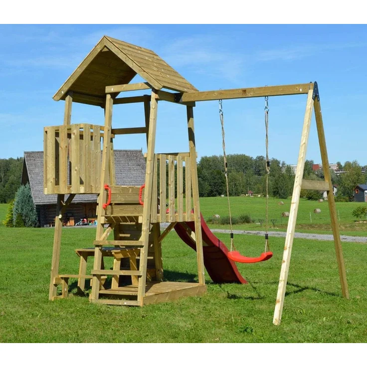 Wendi Toys Holz Spielturm Gorilla | mit Rutsche, – Bild 6