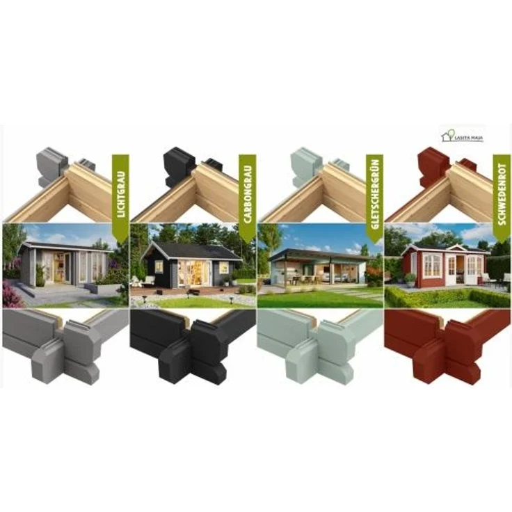 Lasita Maja Gartenhaus Domeo 1-4 Gartenhaus aus Holz Holzhaus mit 44 mm Wandstärke Blockbohlenhaus mit Montagematerial – Bild 5