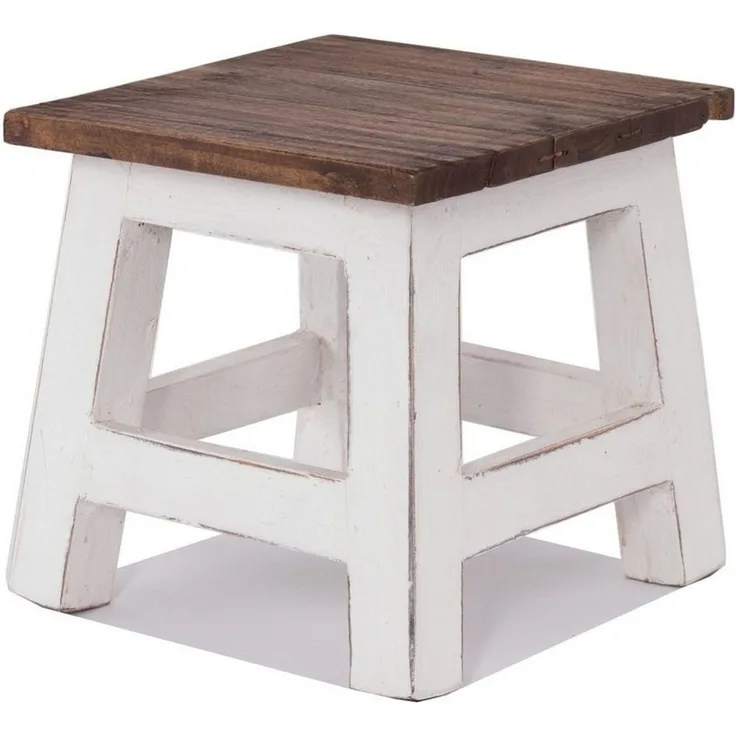 DESIGN DELIGHTS Hocker Fusshocker PALO, 27x26cm (HxB), rustikaler Holzhocker Massivhocker