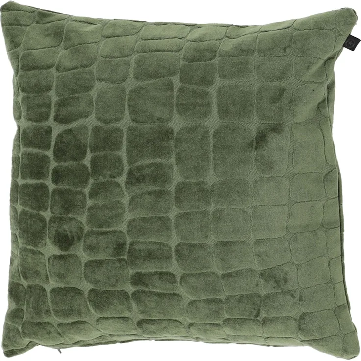 Overseas Croq Dekokissen - 45 x 45 cm - Olive Olij