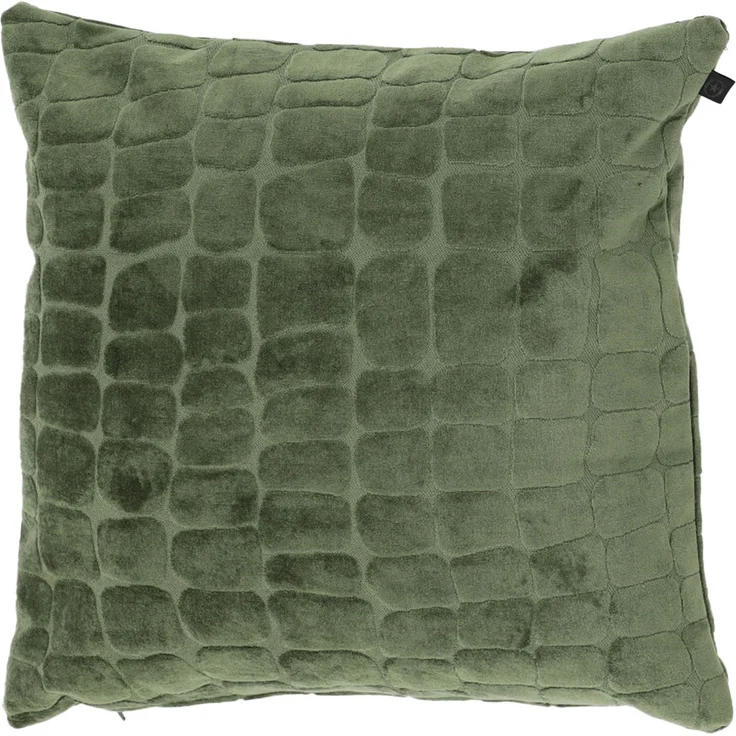Overseas Croq Dekokissen - 45 x 45 cm - Olive Olij
