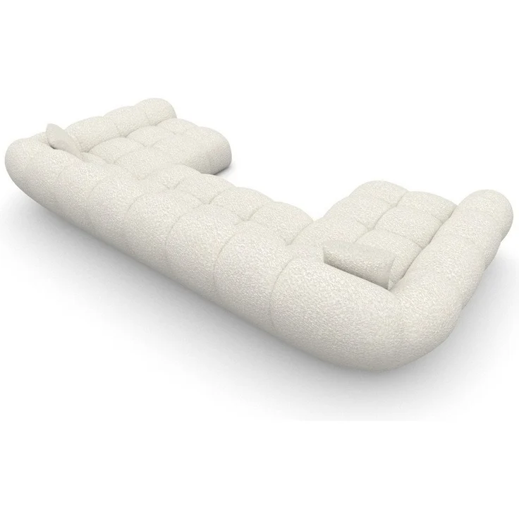 Sofa Dreams Loungesofa Maleron U Form Studio Design Couch, Sofa Wohnlandschaft, 6-Sitzer, Boucléstoff Bezug in Weiß – Bild 4