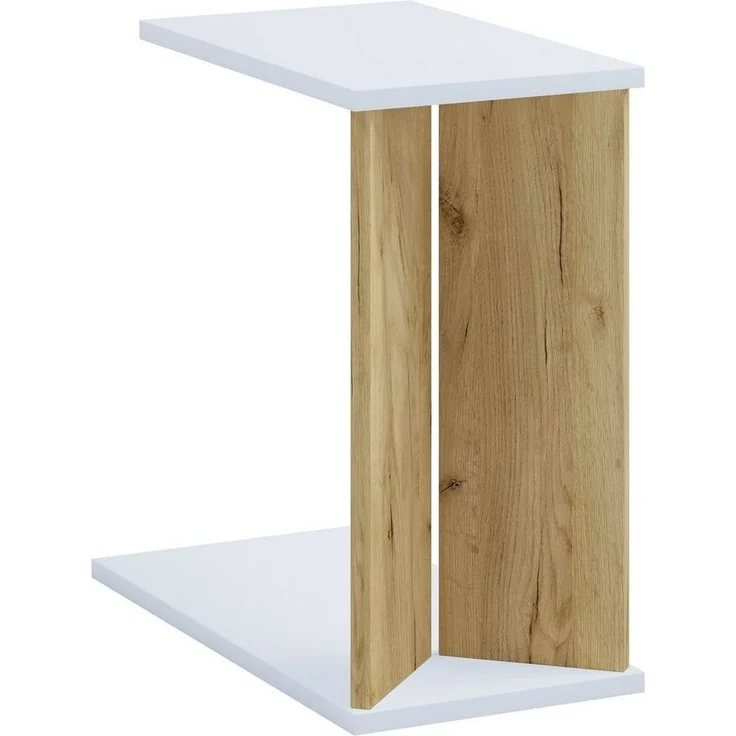 VCM Beistelltisch & Couchtisch Nachto 919241 Weiß / Honig-Eiche H. 49 x B. 25 x T. 50 cm – Bild 2