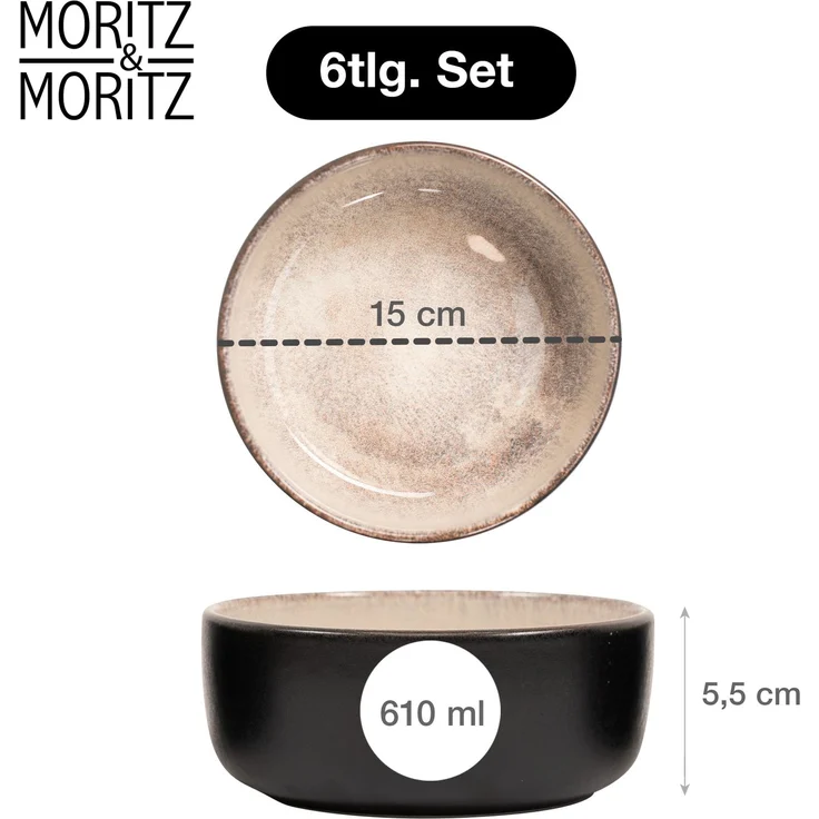 Moritz & Moritz VIDA Müslibowl 6 tlg. beige – Bild 2