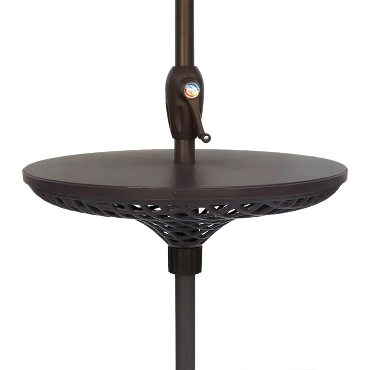 Gartentisch LINUS für Sonnenschirm - Kunststoff, Schwarz, 58,5 x 58,5 x 18 cm | Terrassentisch Wetterfest Outdoor Tisch