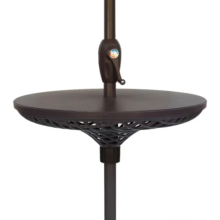 Gartentisch LINUS für Sonnenschirm - Kunststoff, Schwarz, 58,5 x 58,5 x 18 cm | Terrassentisch Wetterfest Outdoor Tisch