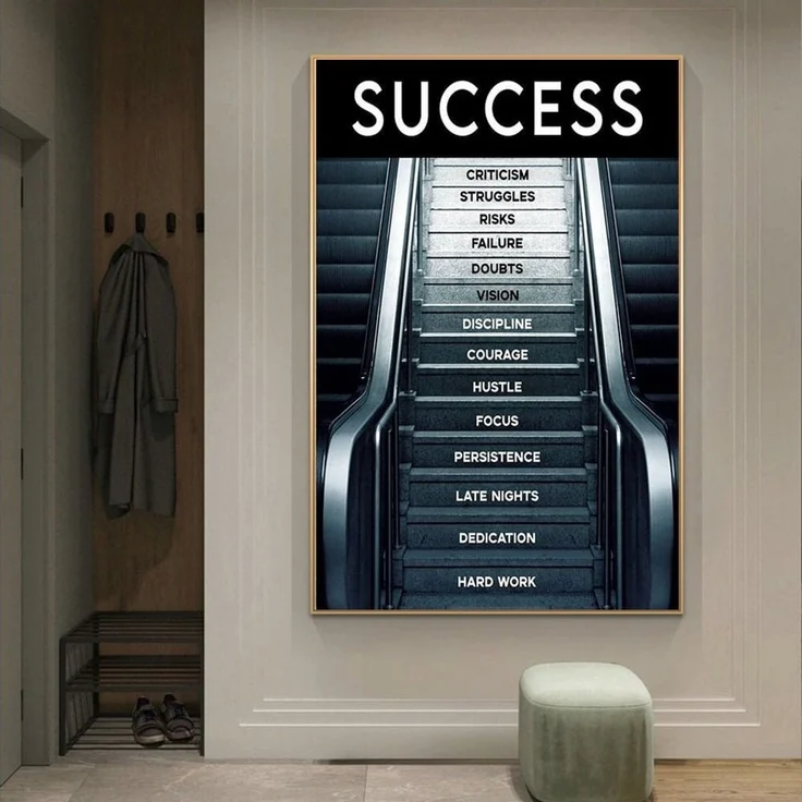 JUSTGOODMOOD Poster Motivation Erfolg Treppe Wandbilder Wohnzimmer Schlafzimmer Deko Print, (1 St) – Bild 2