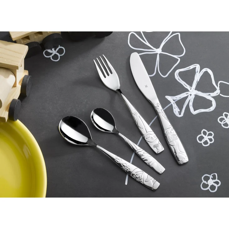 Kinderbesteck Set 4-teilig Faultier WMF Kinderbesteck, Spülmaschinengeeignet