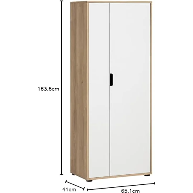 Schildmeyer Aktenschrank Emmik 702041, weißeiche Dekor/mattweiß, 65 x 41 x 163,6 cm – Bild 4