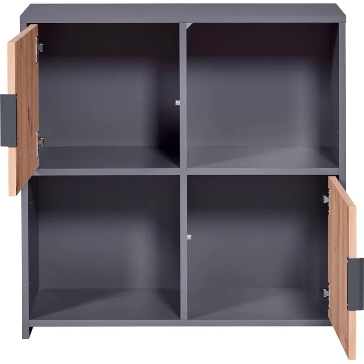 Regal Bücherregal PEPETO 2T mit 2 Türen Optik: Grau / Artisan Eiche
