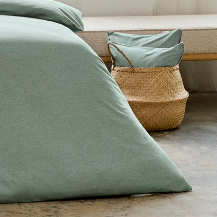 Estella Bettwäsche Takoma 6873 520 Mint Mako Interlock Jersey 200 x 200 + 2x 80 x 80 cm – Bild 6