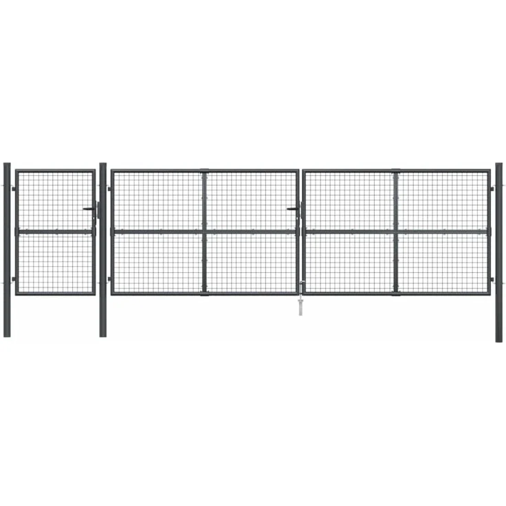 vidaXL Maschen-Gartentor Anthrazit 500x125 cm Verzinkter Stahl 154549 – Bild 4