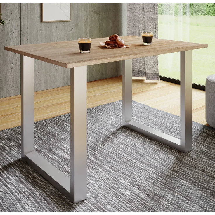 VCM Esstisch Xona 916802 Silber / Sonoma-Eiche H. 76 x B. 110 x T. 50 cm – Bild 2