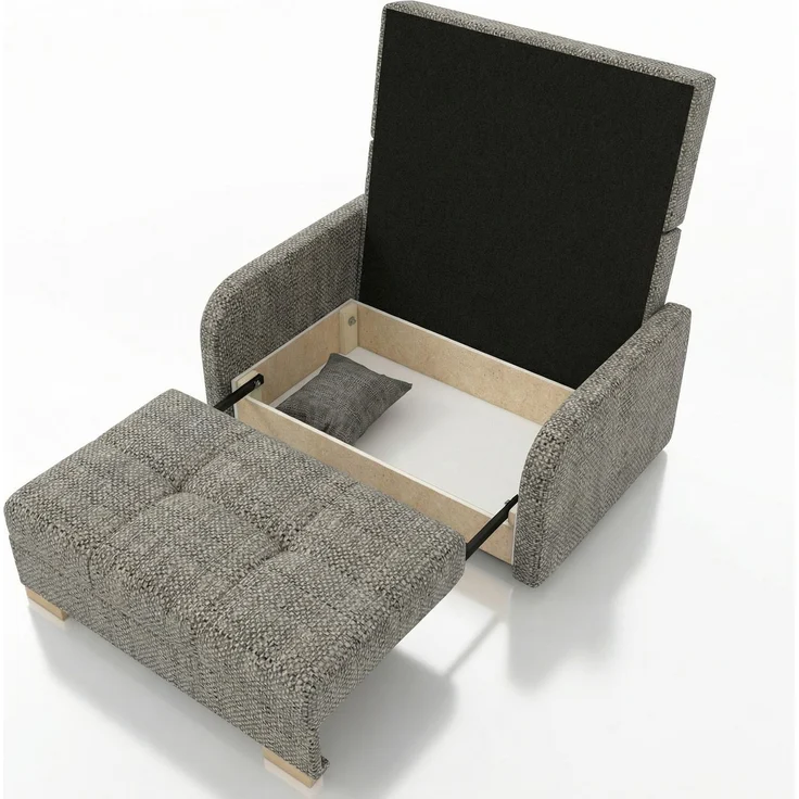 Wohnero24 Schlafsofa POLINA 2 136x95 cm 113x195 cm mit Bettkasten 2 Sitzer Sofa mit Schlaffunktion kleines Schlafsofa ausziehbar für Gästezimmer - Grau – Bild 6