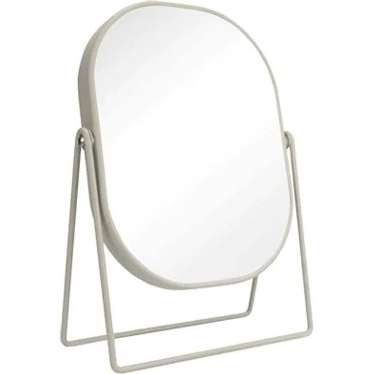 Jean & Len Kosmetikspiegel beige, zweiseitig mit 3-facher Vergrößerung, 20 x 27 cm, robust und kratzfest