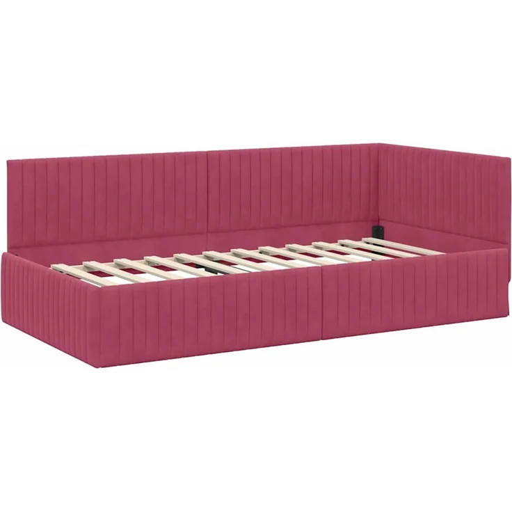 vidaXL Eckbettgestell mit Matratze mit Kopfteil 2 pcs Samt 3393822 – Bild 6
