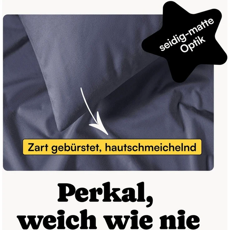 Seralino Bettwäsche Set, Perkal, 2 teilig, 100% Bio Baumwolle, ab gr. 135x200, Perkal, besonders weich & atmungsaktiv, BCI zertifiziert, mit Reißverschluss – Bild 3