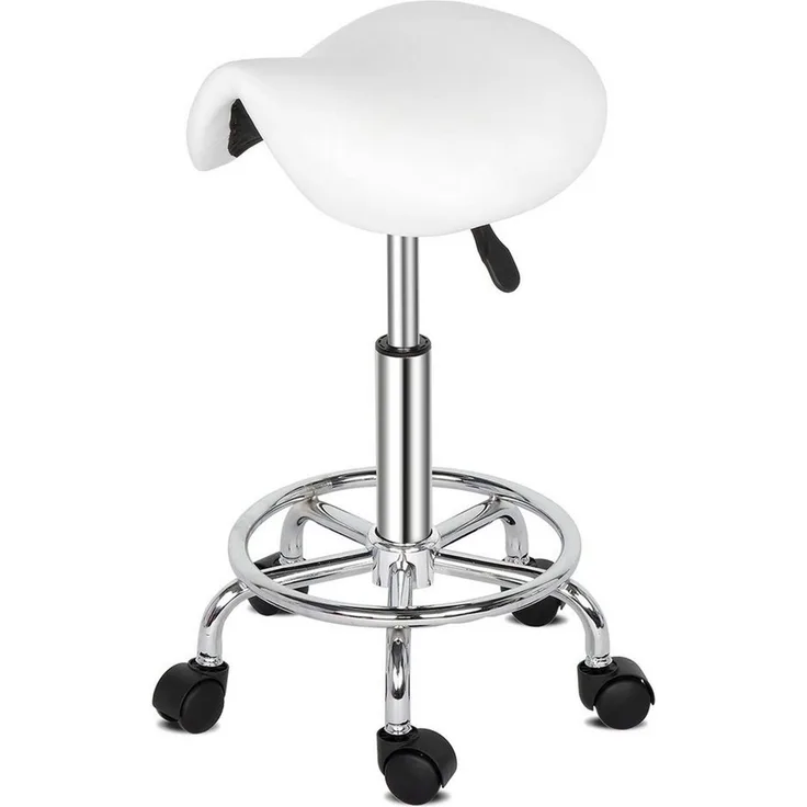 VINGLI Drehhocker Sattelhocker, Rollhocker, Bürohocker, Drehhocker,Arbeitshocker, höhenverstellbar, 360° drehbar, 150 KG Tragkraft