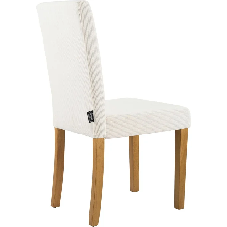 CLP Esszimmerstuhl Ina Cordbezug gepolstert mit Rückenlehne und Holzbeinen,creme antik-hell – Bild 6