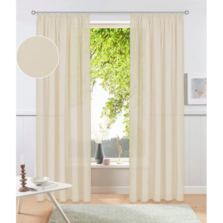 OTTO home Vorhang Parry mit Kräuselband, 2er Set, blickdicht, Topseller (2 St), Kräuselband, blickdicht, Polyester, 2-er Set, blickdicht, monochrom, basic, einfarbig, Bestseller – Bild 1