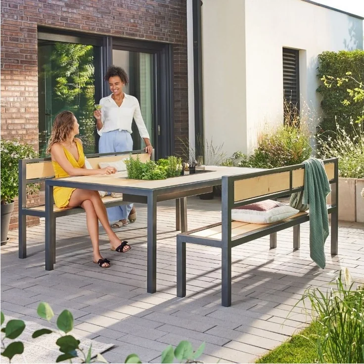 HOME DELUXE Sitzgarnitur aus Lärche NAXOS - 200 x 43 cm Made in Germany – Bild 1