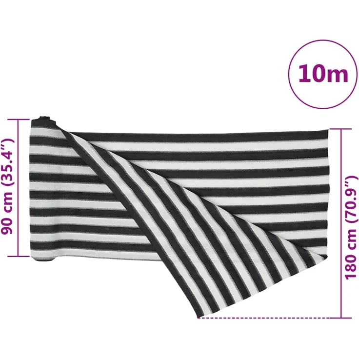 vidaXL Zaunblende Anthrazit und Weiß 1,8x10 m HDPE 150 g/m² 4003680 – Bild 7
