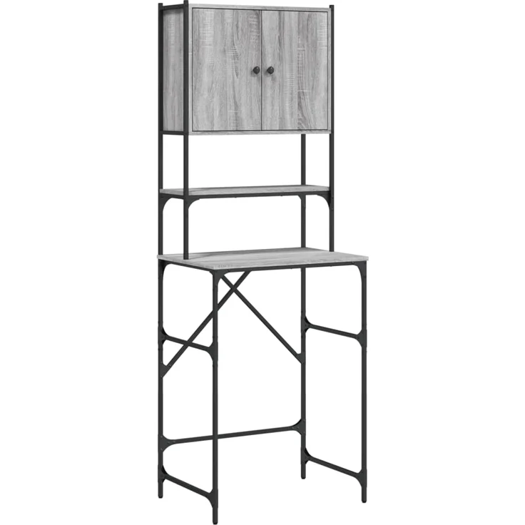 vidaXL Waschmaschinenschrank Grau Sonoma-Eiche 68x48,5x194 cm 838976 – Bild 1