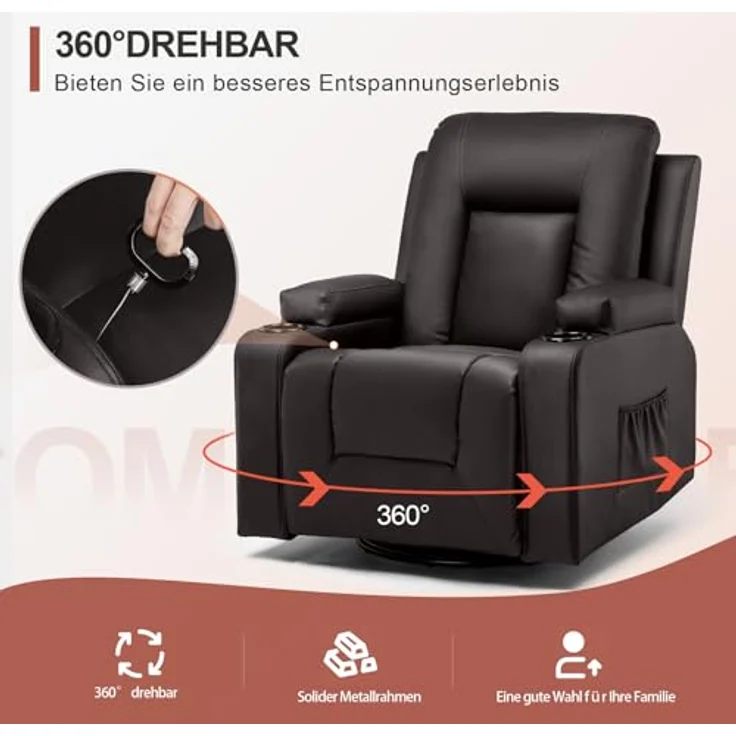 COMHOMA Relaxsessel Fernsehsessel TV-Sessel Loungesessel Wohnzimmer Einzelsofa – Bild 7