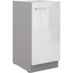 Unterschrank 40 Bianca Weiß Hochglanz + Grau Küchenzeile Küchenblock Küche