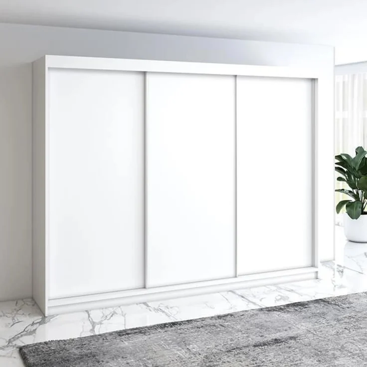 A&J MöbelLand Schwebetürenschrank MERI 200 cm 3-türig Schrank mit 4 Schubladen – Bild 2
