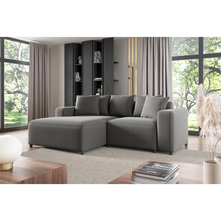 Polsterhocker Designerhocker Hocker MEGAN in Stoff Salvador Grau – Bild 2