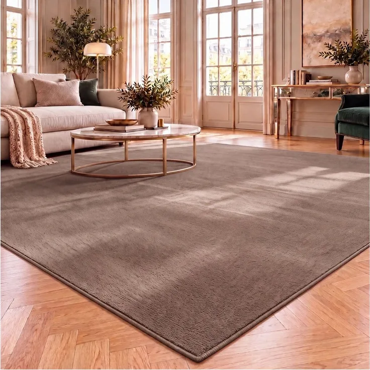 Vimoda Teppich Cozy Kurzflor Teppich – Angenehm warm & weich, waschbar & rutschfest, Rechteck, Höhe: 10 mm, Fellteppich Uni, Wohnzimmer, Schlafzimmer, kinderzimmer
