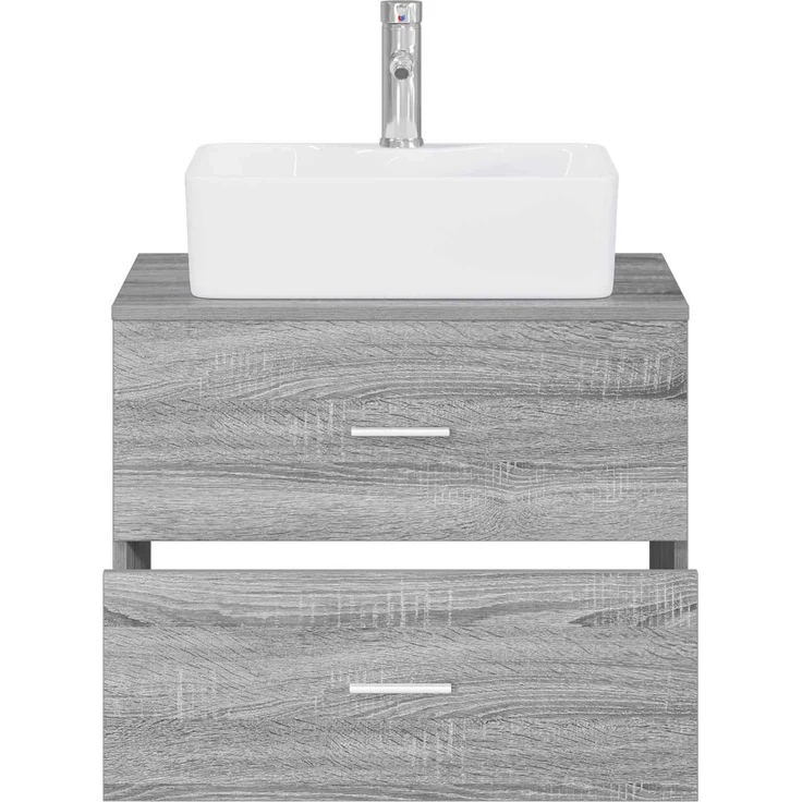 vidaXL Wandmontierter Waschbeckenunterschrank Grau Sonoma 3404387 – Bild 3
