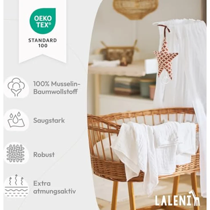 Laleni Spucktuch Oeko Tex Zertifizierte Mulltücher - im 20 und 30er Set, (20-tlg), saugstark und aus Reiner Baumwolle – Bild 5