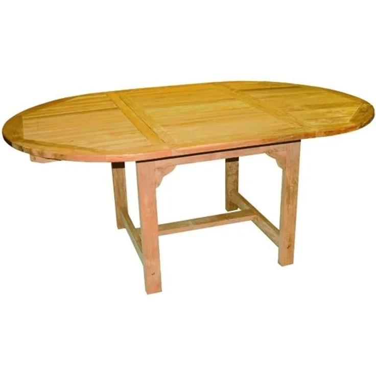 Premium XL Teak Ausziehtisch oval Gartentisch Gartenmöbel Holztisch 120-180cm