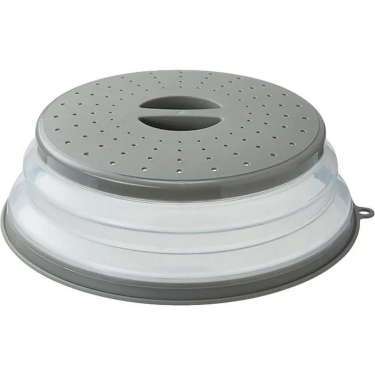 König Design Frischhaltedose Mikrowellen Abdeckung Faltbar 26 cm Abdeckhaube, Kunststoff, Mikrowellenabdeckung Mikrowellendeckel Faltbare Mikrowelle – Bild 1