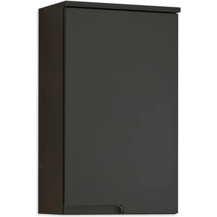 Badezimmer-Set "Spice" schwarz matt (5tlg.) mit Hochschrank, Waschbeckenunterschrank, Spiegelschrank, Kommode und Hängeschrank - 170 x 191 x 32 cm (B/H/T) – Bild 8