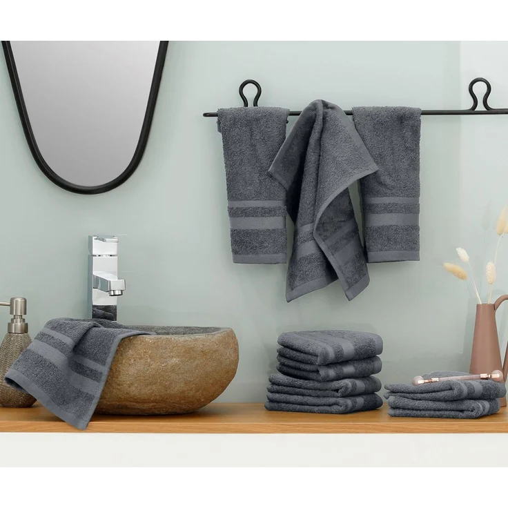 OTTO home Waschlappen Vanessa, 10 Seiftücher, 30x30cm, in Standard- und Premium-Qualität, (Set, 10-St), Handtücher mit Bordüre, 100% Baumwolle, einfarbig, weich