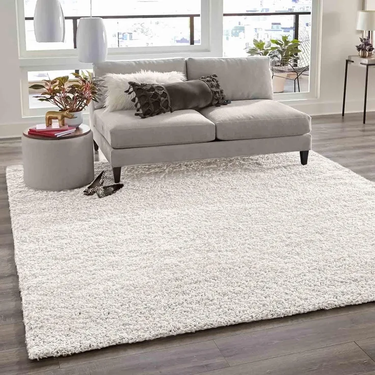VIMODA Teppich Prime Shaggy Hochflor Einfarbig Weiss Creme Weich für Wohnzimmer, Schlafzimmer, küche, Maße:70x250 cm