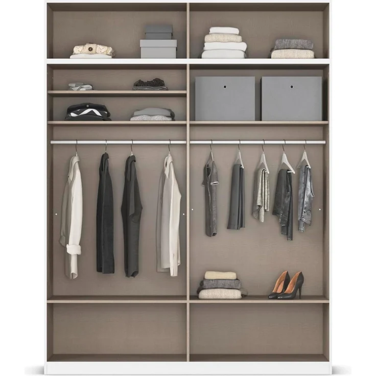Rauch Möbel Lagoa, Kleiderschrank, Garderobe für Schlafzimmer, Kinderzimmer, Jugendzimmer 8-türig,mit Spiegel, 4 Schubladen, mit Zubehör Premium, Farbe Weiß, Breite 181 – Bild 8