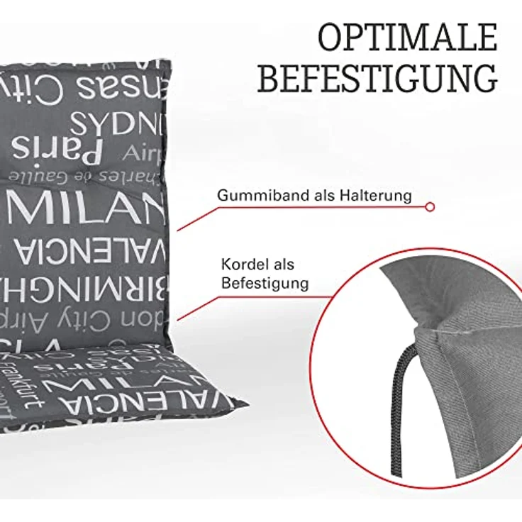 beo Polsterauflage Saumauflage Niedriglehner Barcelona im Set, (Set), Gartenstuhlauflage, Sitzauflage, Sitzkissen Outdoor, 101x50x6 cm – Bild 5