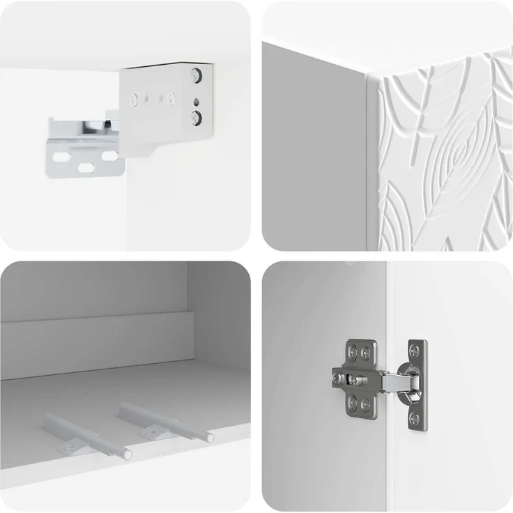 vidaXL Schrankset 2 pcs Hochglanz Weiß Holzwerkstoff 3416704 – Bild 7