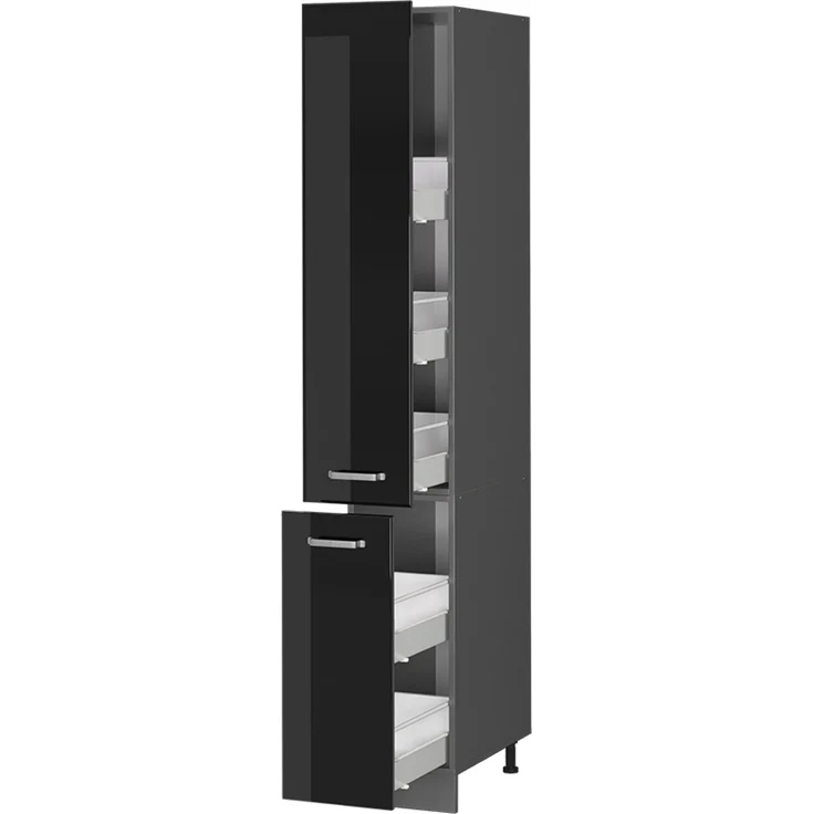 Apothekerschrank R-Line Schwarz Hochglanz 30 cm Vicco – Bild 4