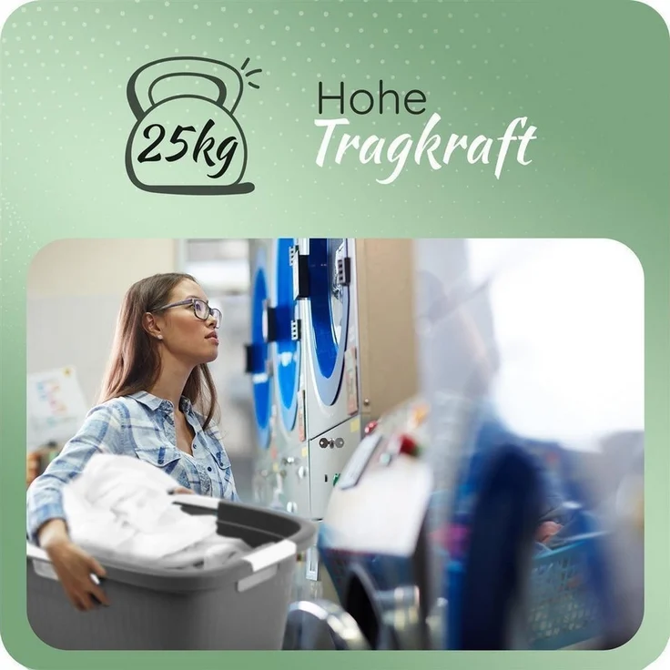 Novaliv Wäschekorb - (2 St), Wäschekorb 40L + Wäschewanne 40L – Bild 2