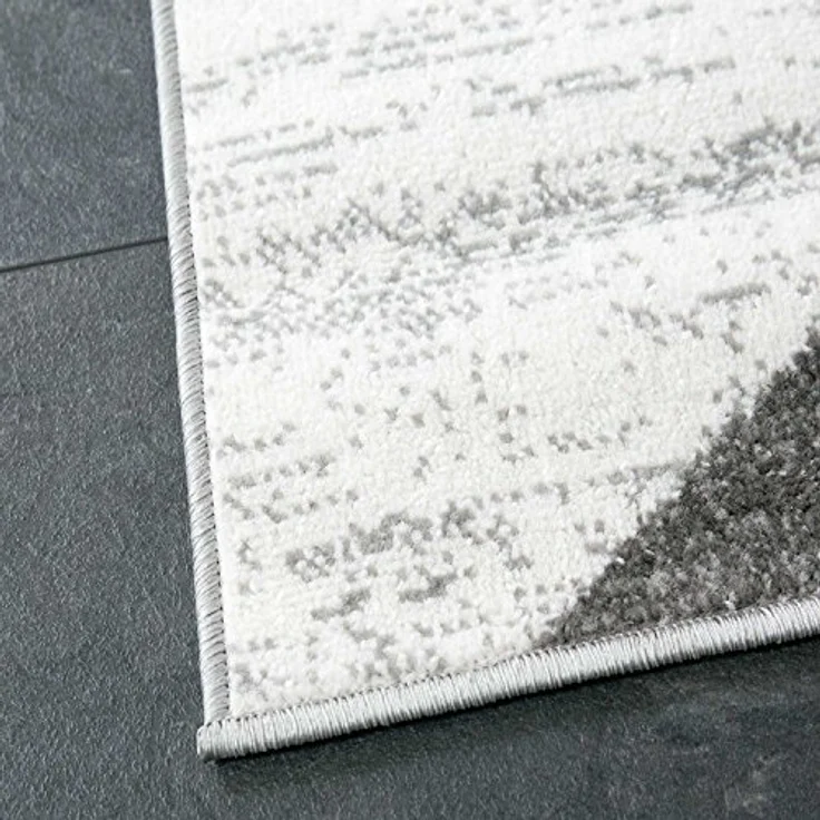 VIMODA Teppich Geometrisches Muster Meliert in Grau Weiß Schwarz Kurzflor Läufer Wohnzimmer, Maße:160x220 cm – Bild 5