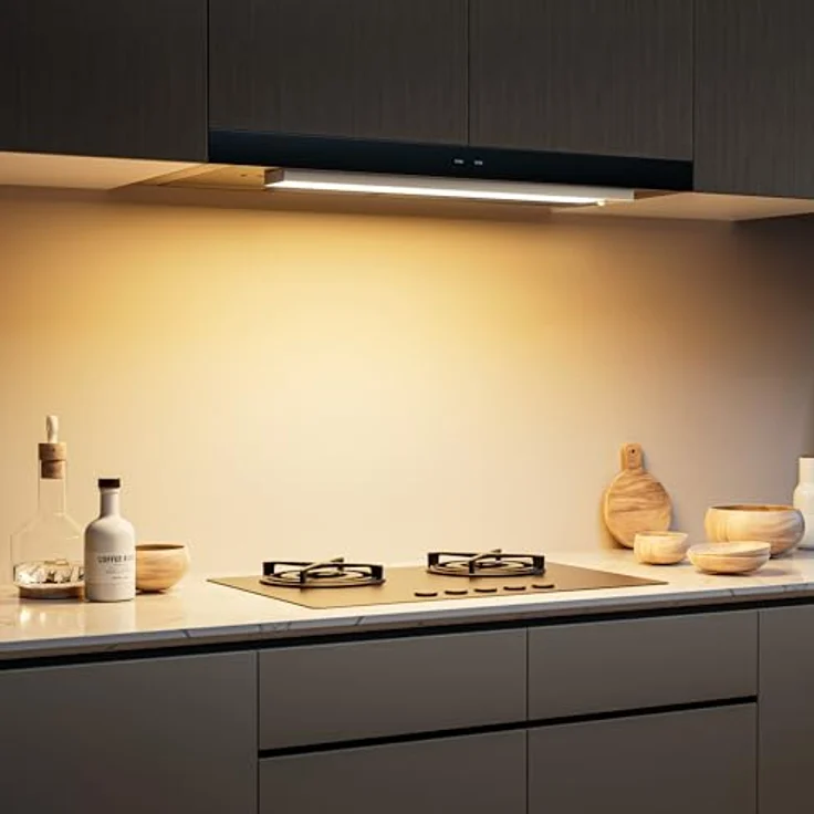 Unterbauleuchte Küche LED Schrankbeleuchtung 32cm 3Stück Warmweiß mit Bewegungsmelder Innen Akku,Schranklicht Schrankleuchten Lichtleiste USB mit Sensor für Kleiderschrank,Unterschrank,Kofferraum,RV – Bild 2
